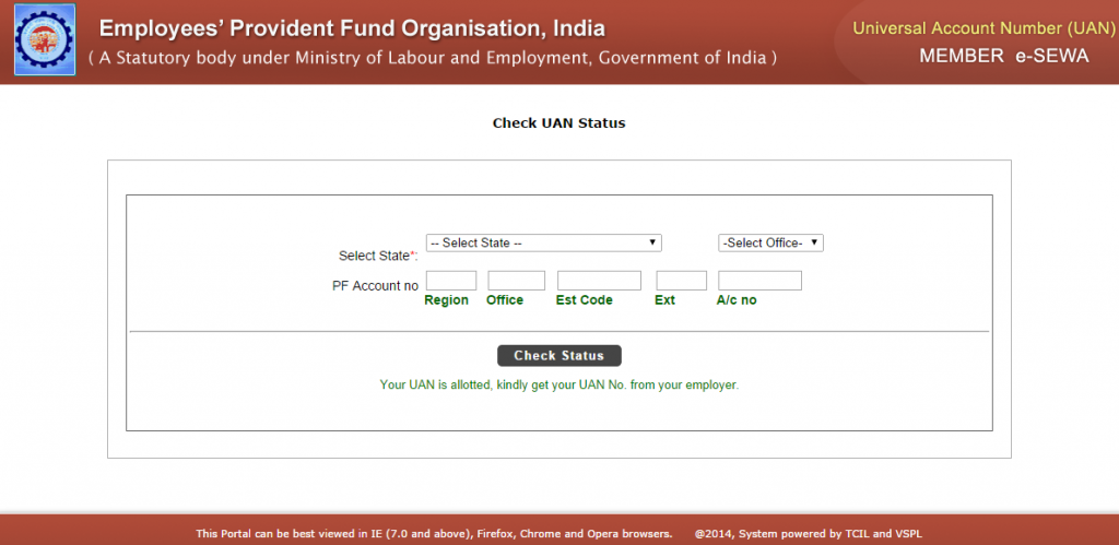 UAN allocation status