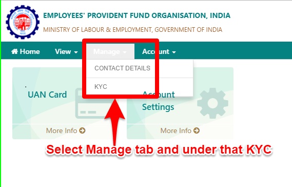 Update KYC in EPFO