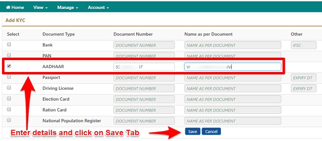 link Aadhaar to EPF