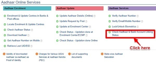 Check if Aadhaar is linked to bank accounts or not - Using UDAI Portal